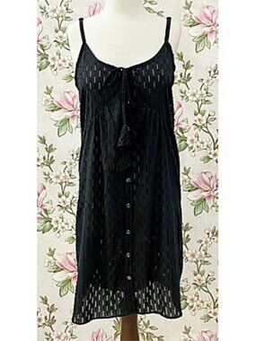 SoieRose 100% Cotton Victorian Button Front Sleeveless Nightgown - SR-1303